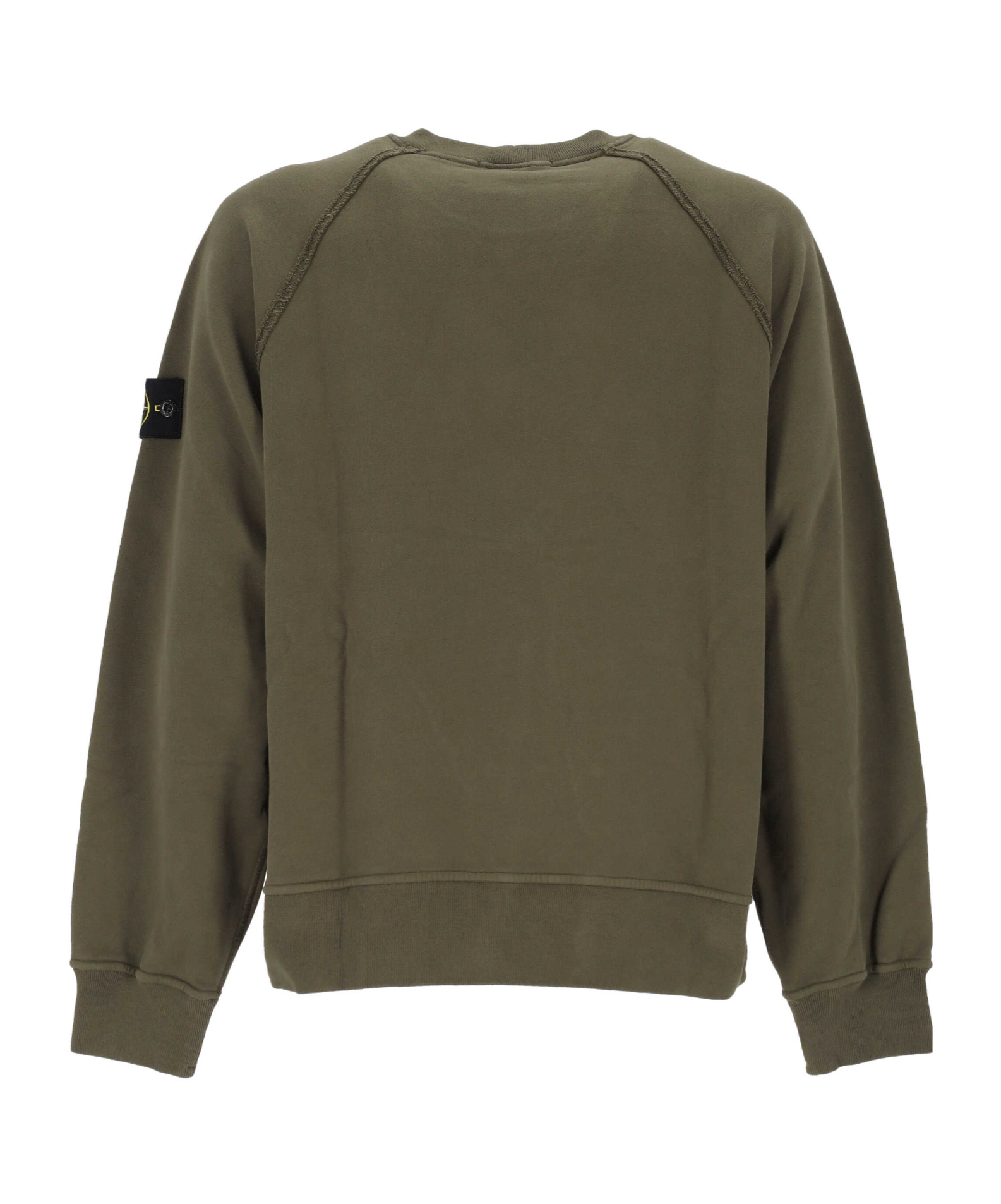 Stone Island Raglan-sleeve Patch-logo Sweatshirt In Green