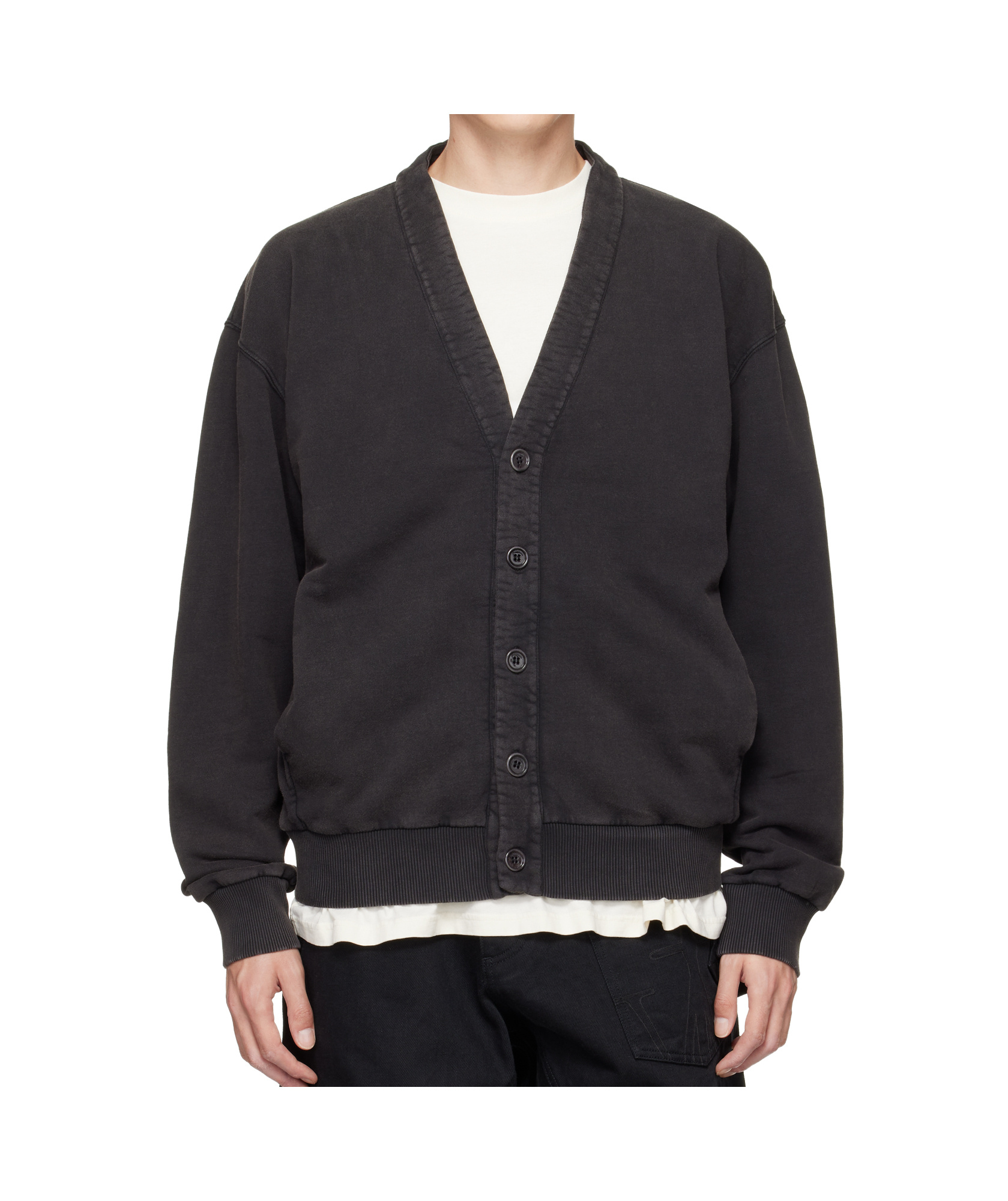 Jw Anderson Buttoned V-neck Cardigan In Black