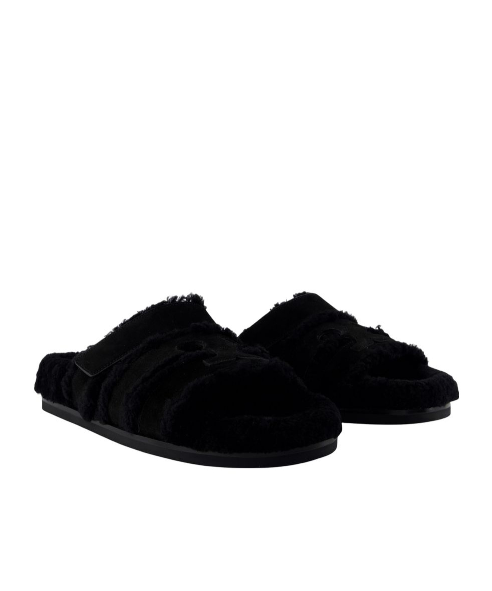 Tory Burch Strap Slip-on Slides In Black