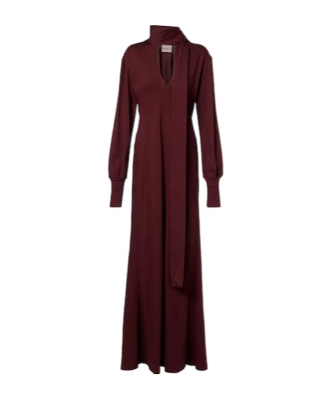 Plan C Scarf-detail Cotton Maxi Dress In Brown