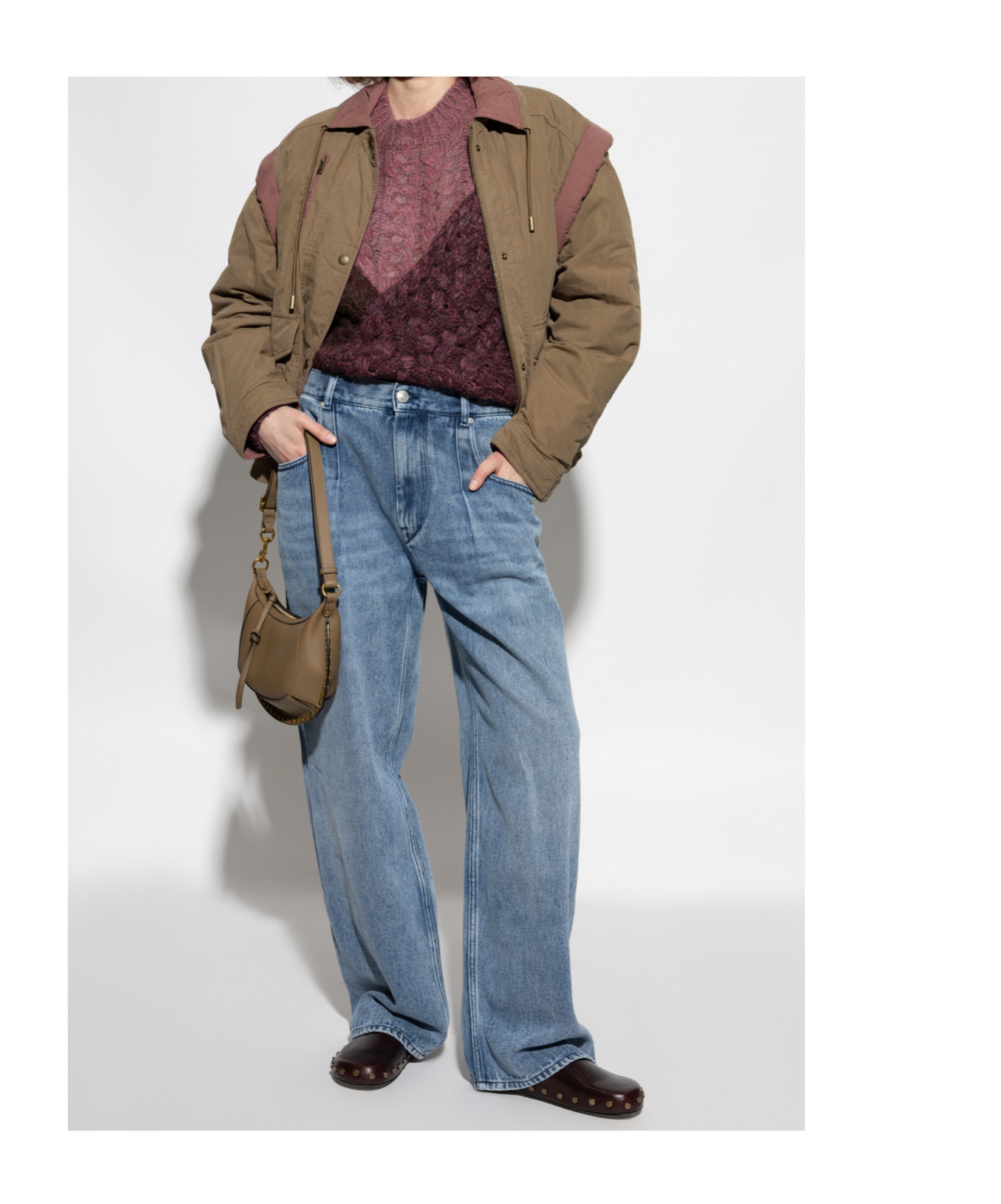 Isabel Marant Étoile Cable-knit Patchwork Sweater In Pink