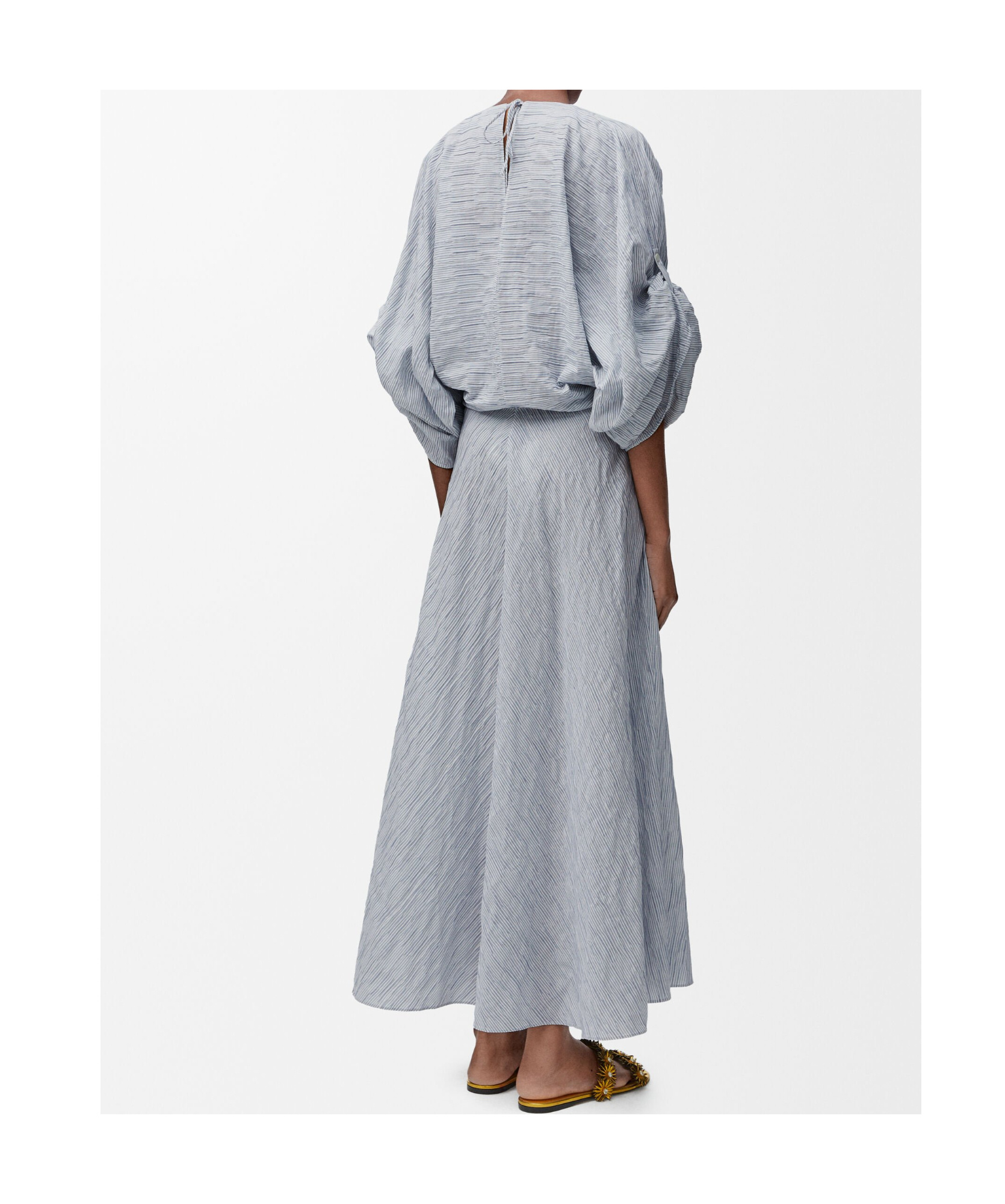 Loewe Pleated Tie-neck Midi Dress