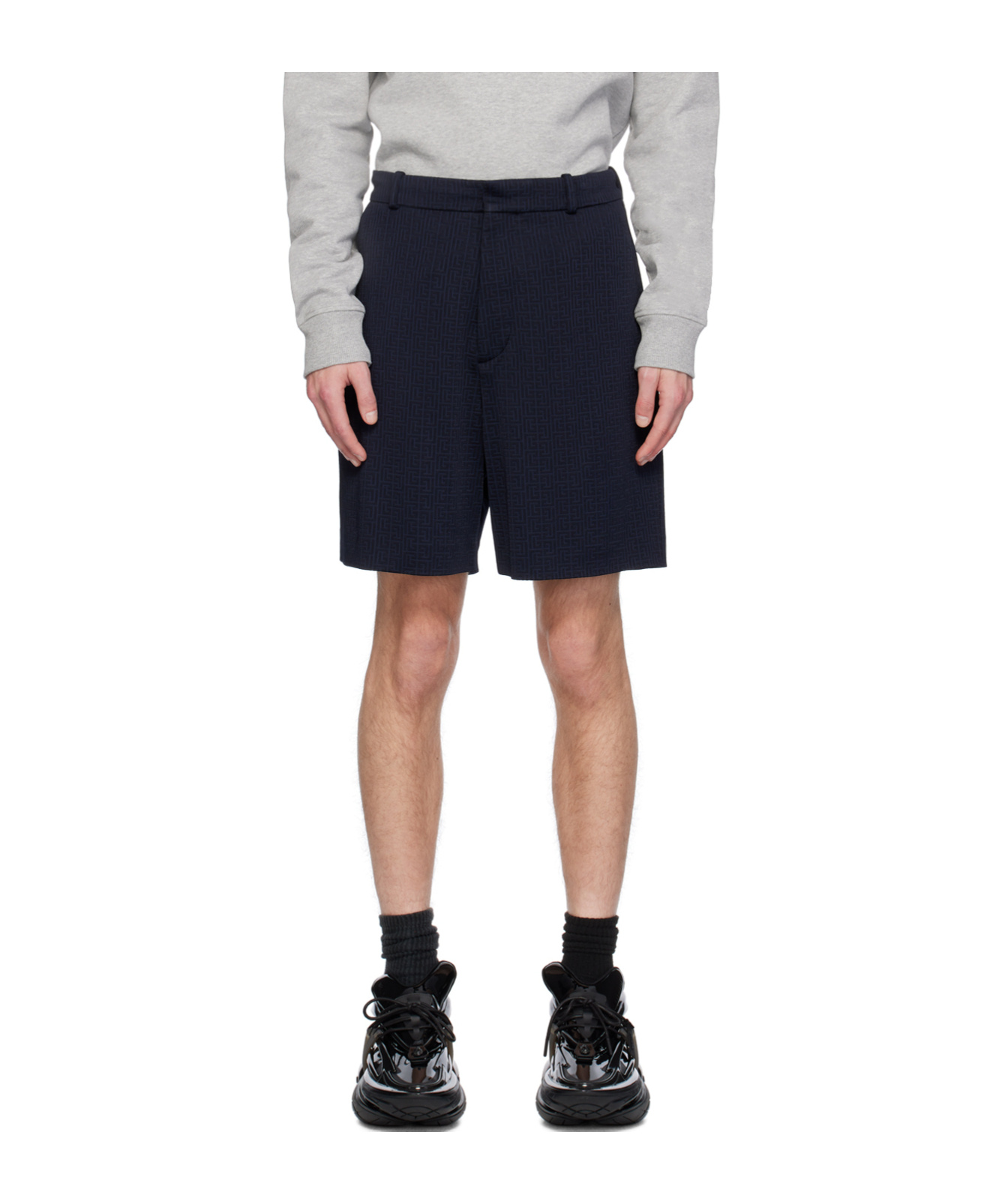 Balmain Belt-loop Shorts In Black