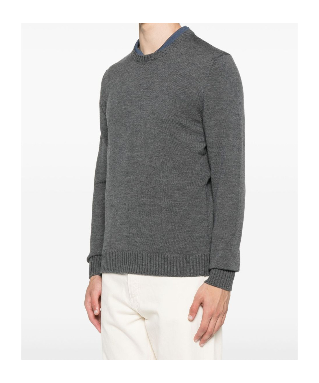 Drumohr Crew-neck Wool Sweater In Green