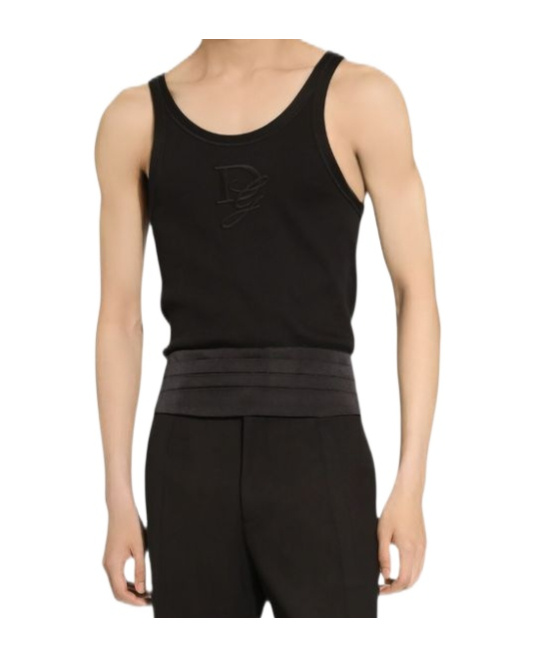 Dolce & Gabbana 'tank Top With Dg Embroidery In Black