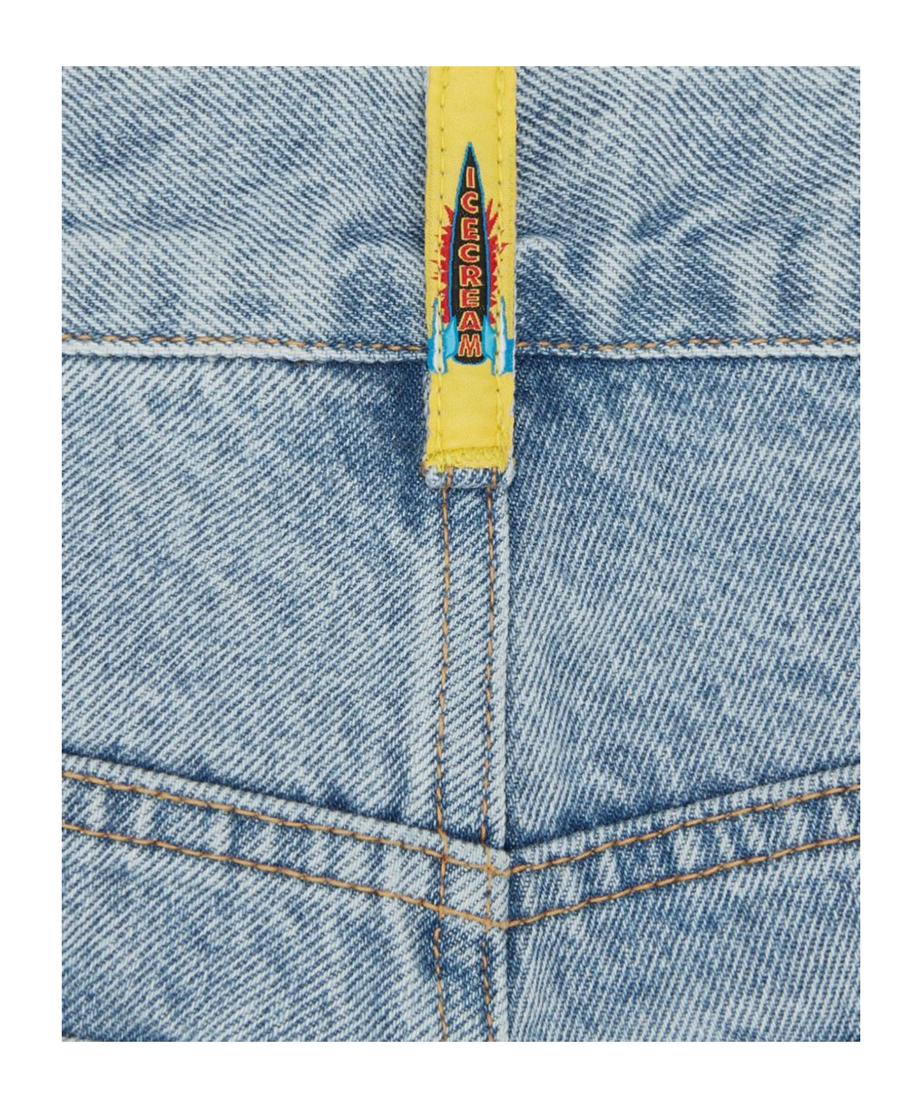 Shop Icecream Running Dog Denim Shorts In Blue