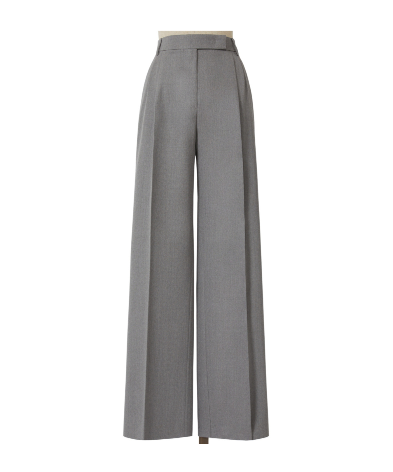 Max Mara Wool Wide-leg Trousers In Gray