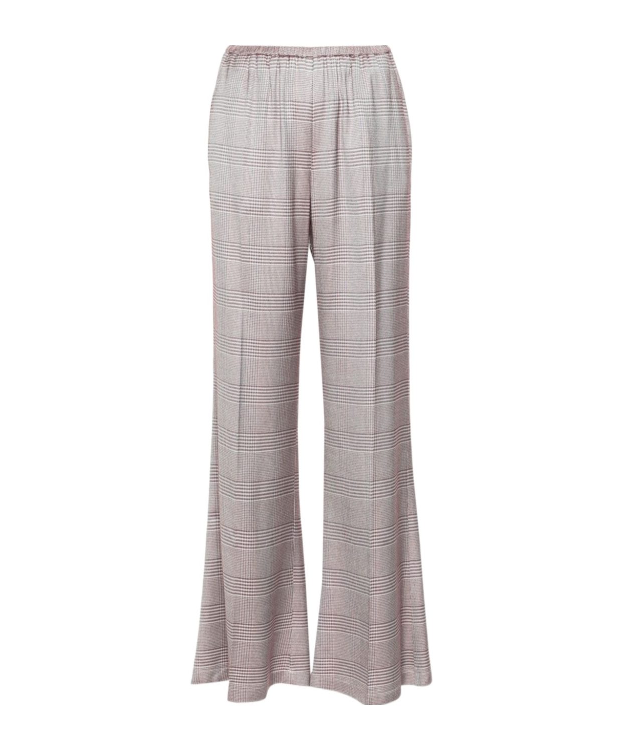 FORTE FORTE PLAID-CHECK FLARED TROUSERS
