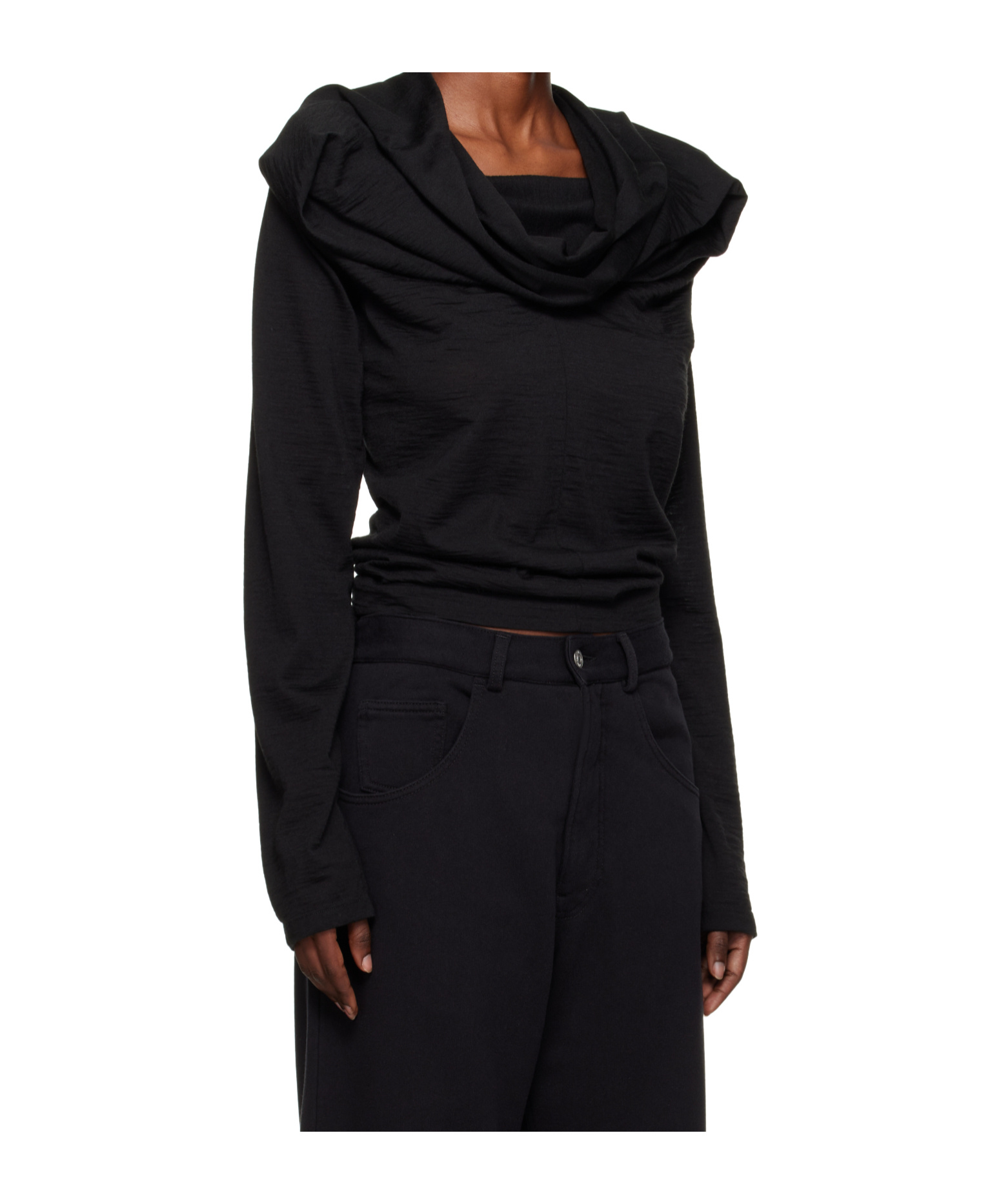 Mm6 Maison Margiela Hooded Long-sleeve Jumper In Black