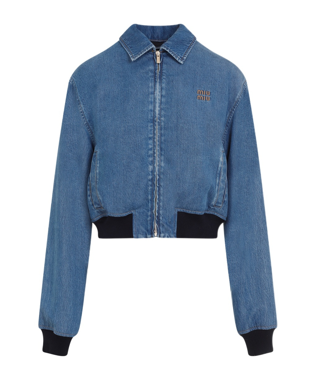 ジャケット MIU MIU Layered denim jacket Miu Miu Denim Jacket | Blue | FARFETCH