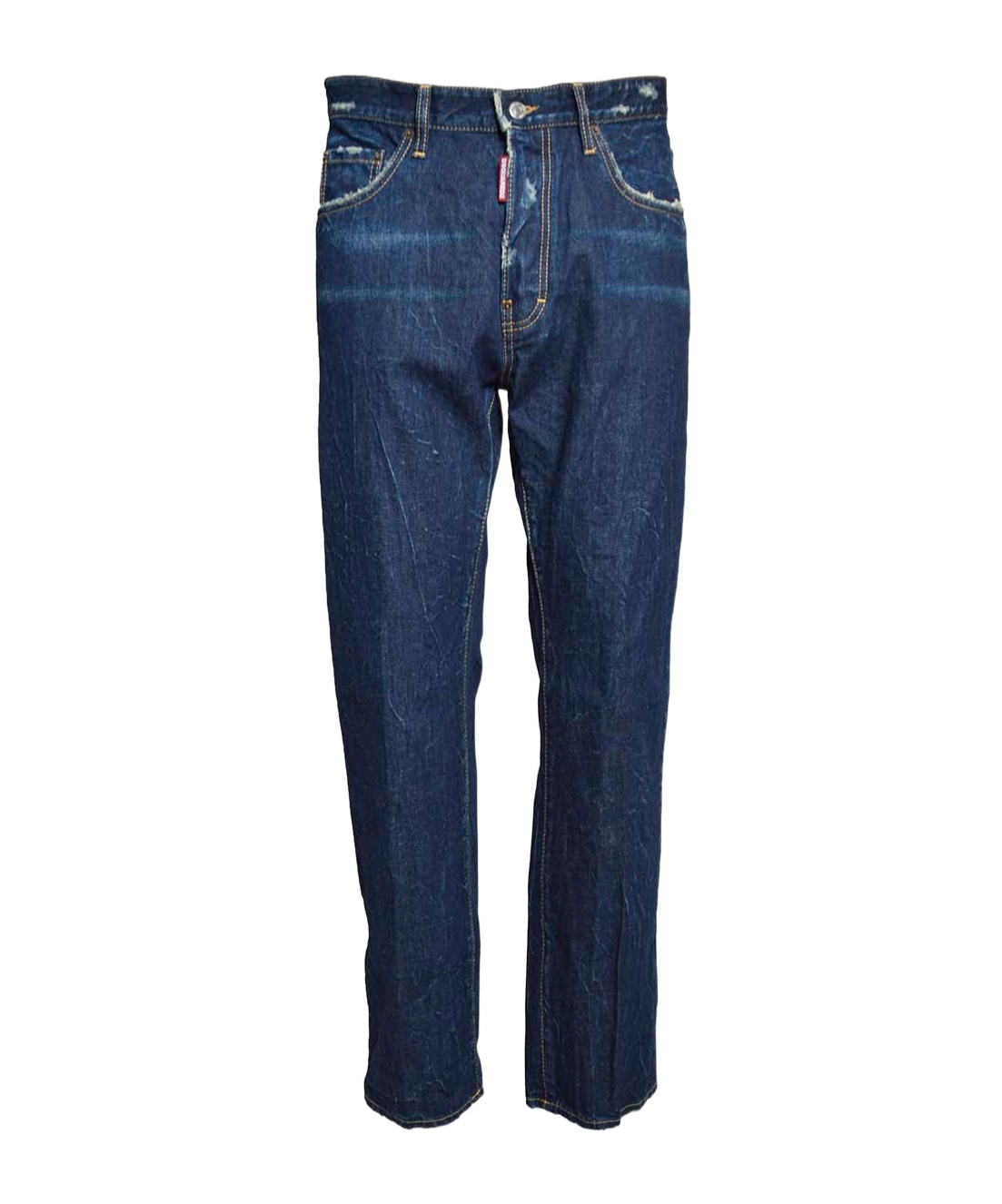 Dsquared2 Blue Jeans With Belt Loops And Logo Patch On The Rear In Blue