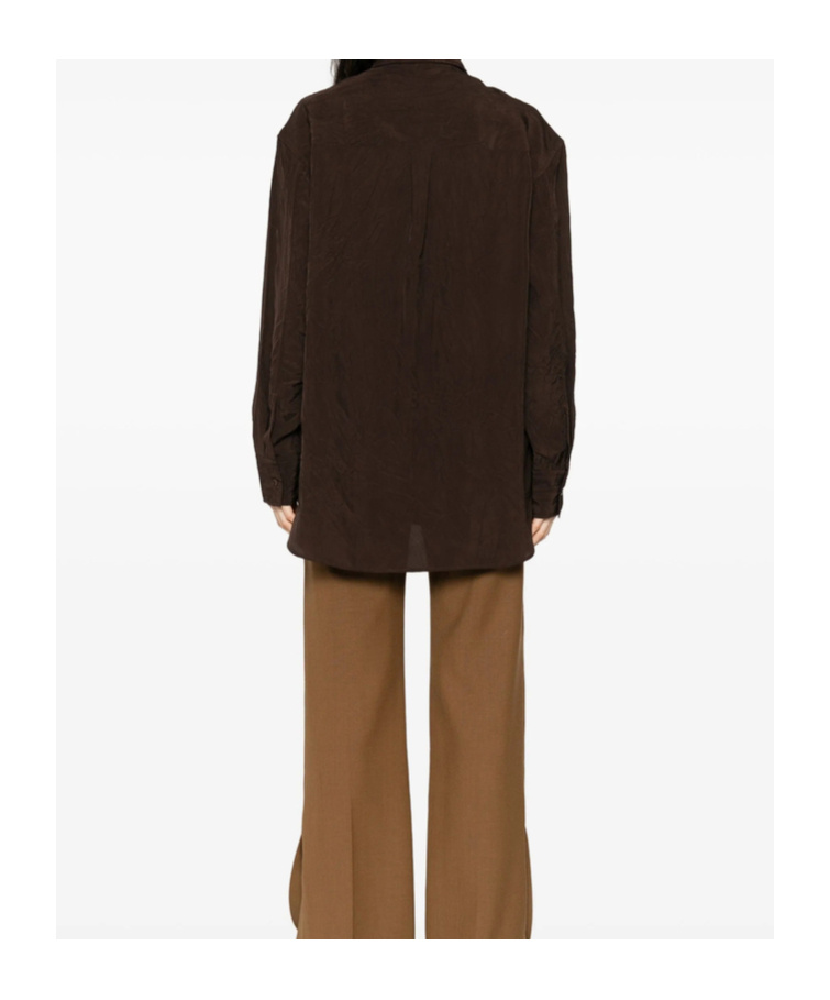 Studio Nicholson Long Sleeve Shirt In Brown