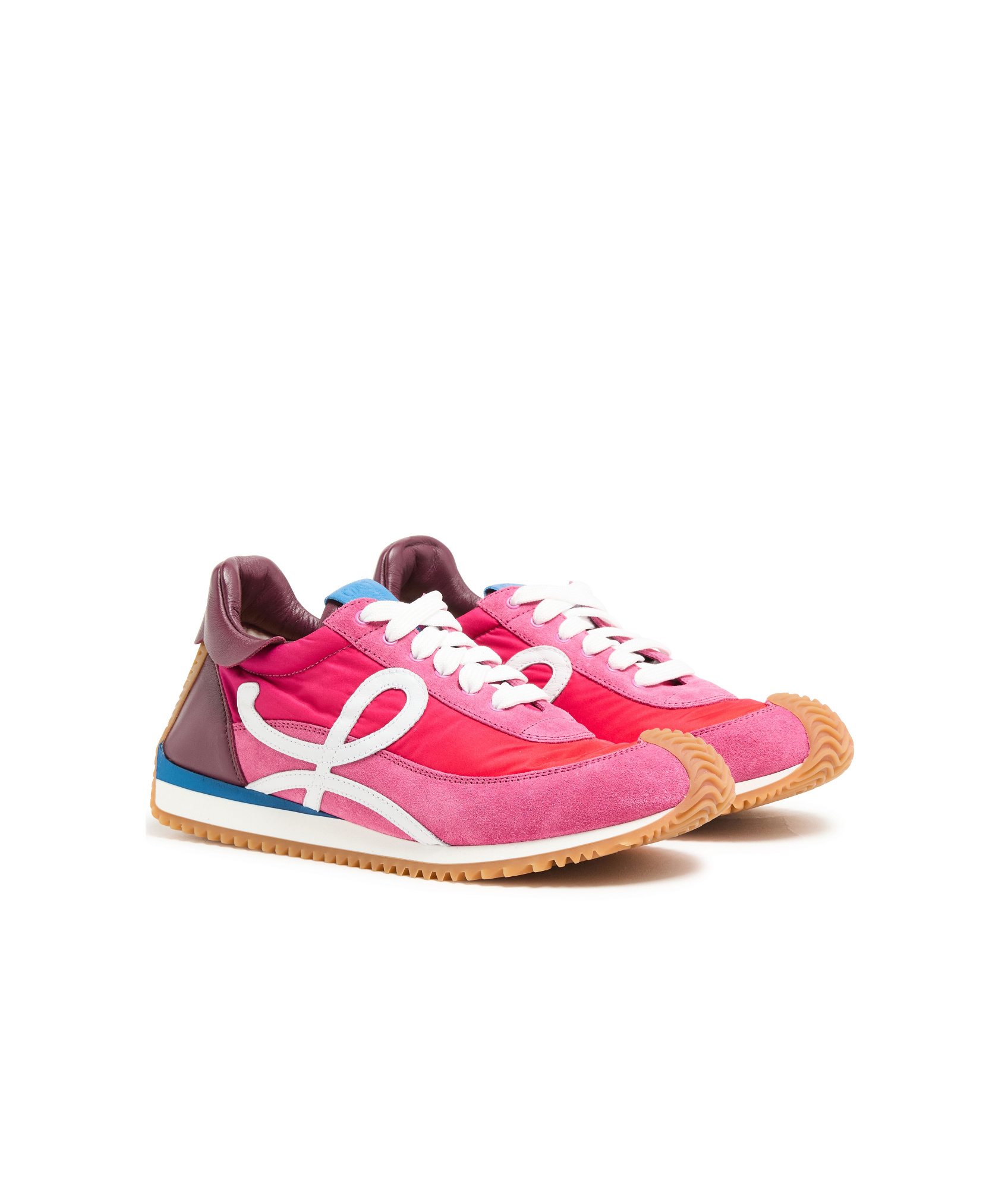 Loewe Flow Runner 2.0 Leather-trimmed Shell And Suede Sneakers In Multicolor