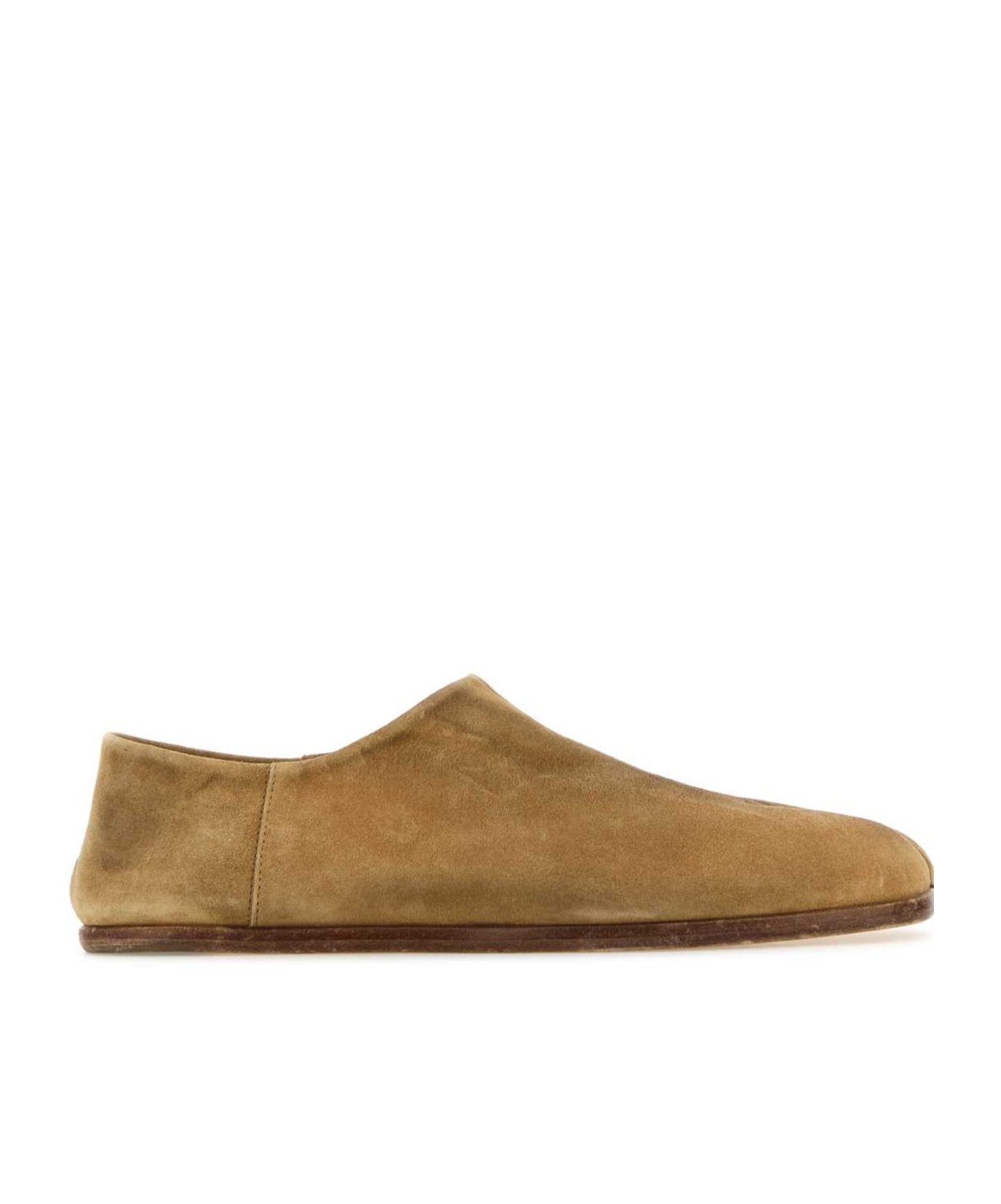Maison Margiela Men Camel Suede Tabi Loafers In Neutral