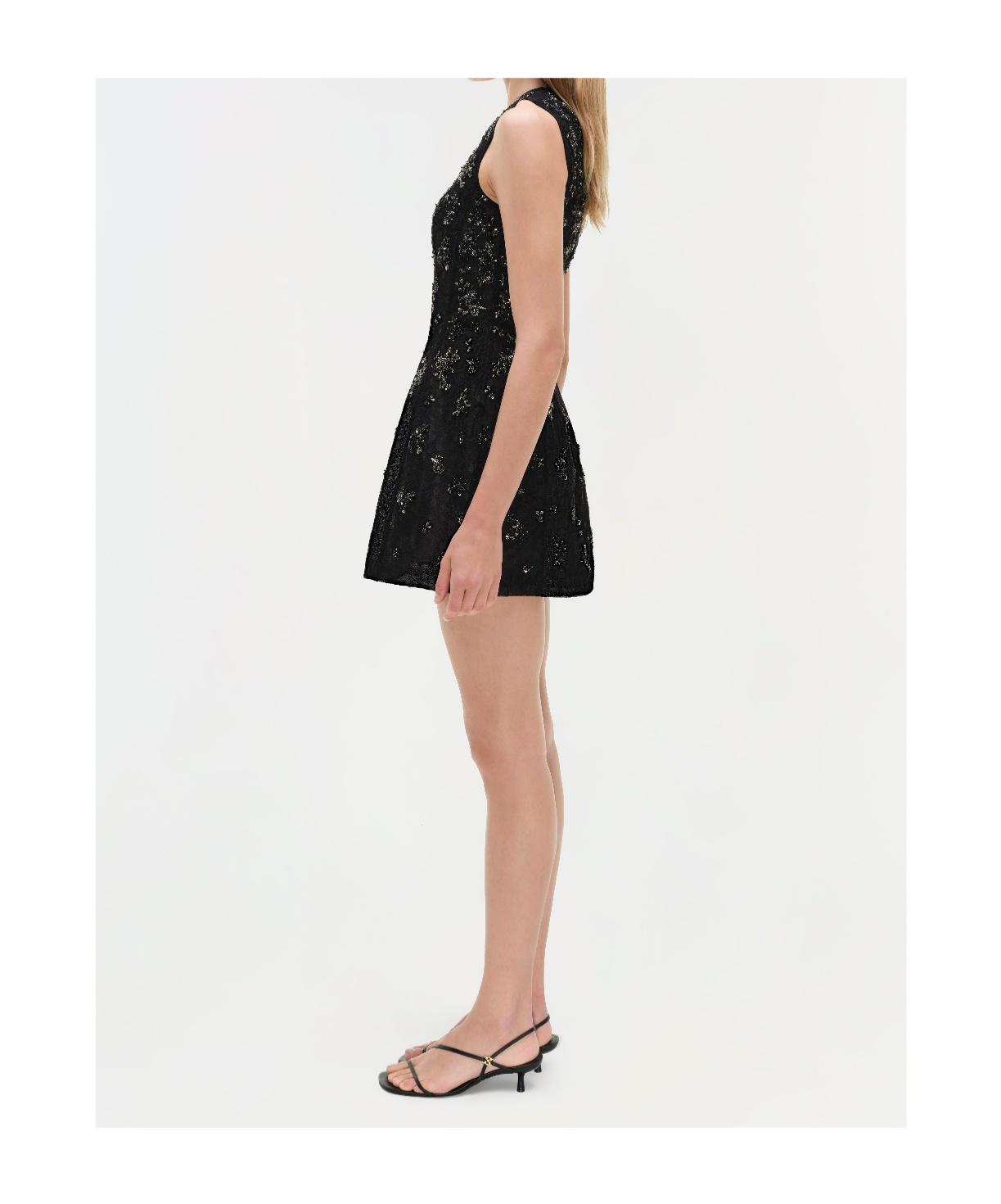 Simkhai Evelina Crystal-embellished Lace Mini Dress In Black