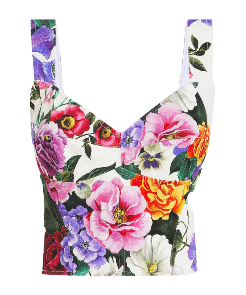 Dolce & Gabbana Floral Printed Vest In Multicolor