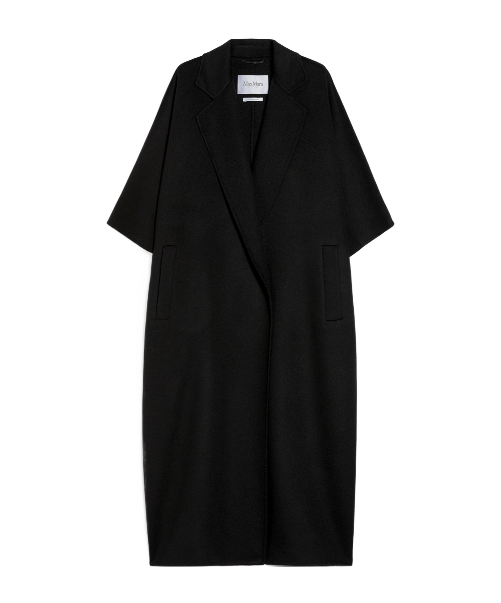 Max Mara Lapel Cape In Black
