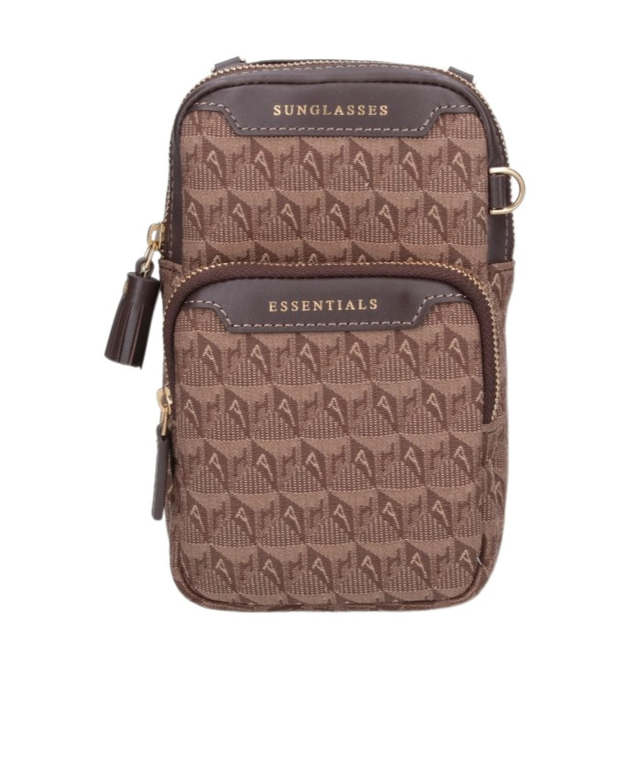 Anya Hindmarch Essentials Monogram-jacquard Crossbody Bag In Brown