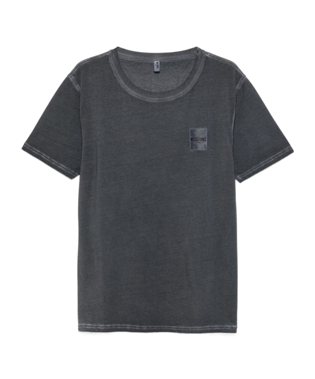 Moschino Grey Crewneck Logo Patch T-shirt
