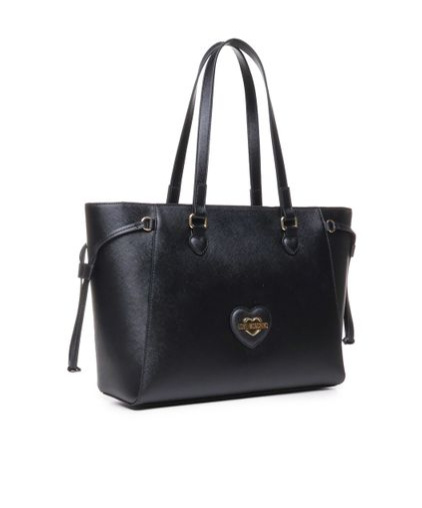 Moschino Love Saffiano Faux Leather Tote Bag In Black