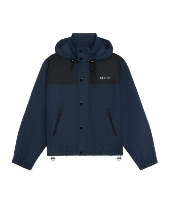 Celine Windbreaker In Nylon In Blue