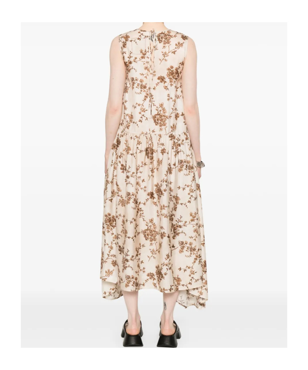Uma Wang Avery Dress Woman White And Brown In White/brown