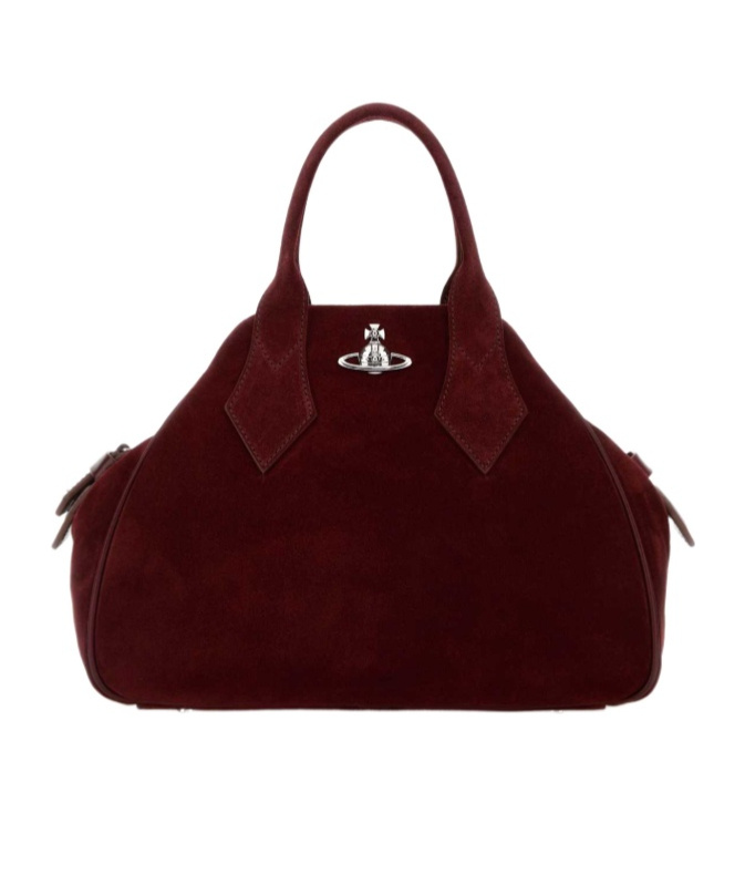 Vivienne Westwood Burgundy Suede Medium Yasmine Handbag In Burgundy
