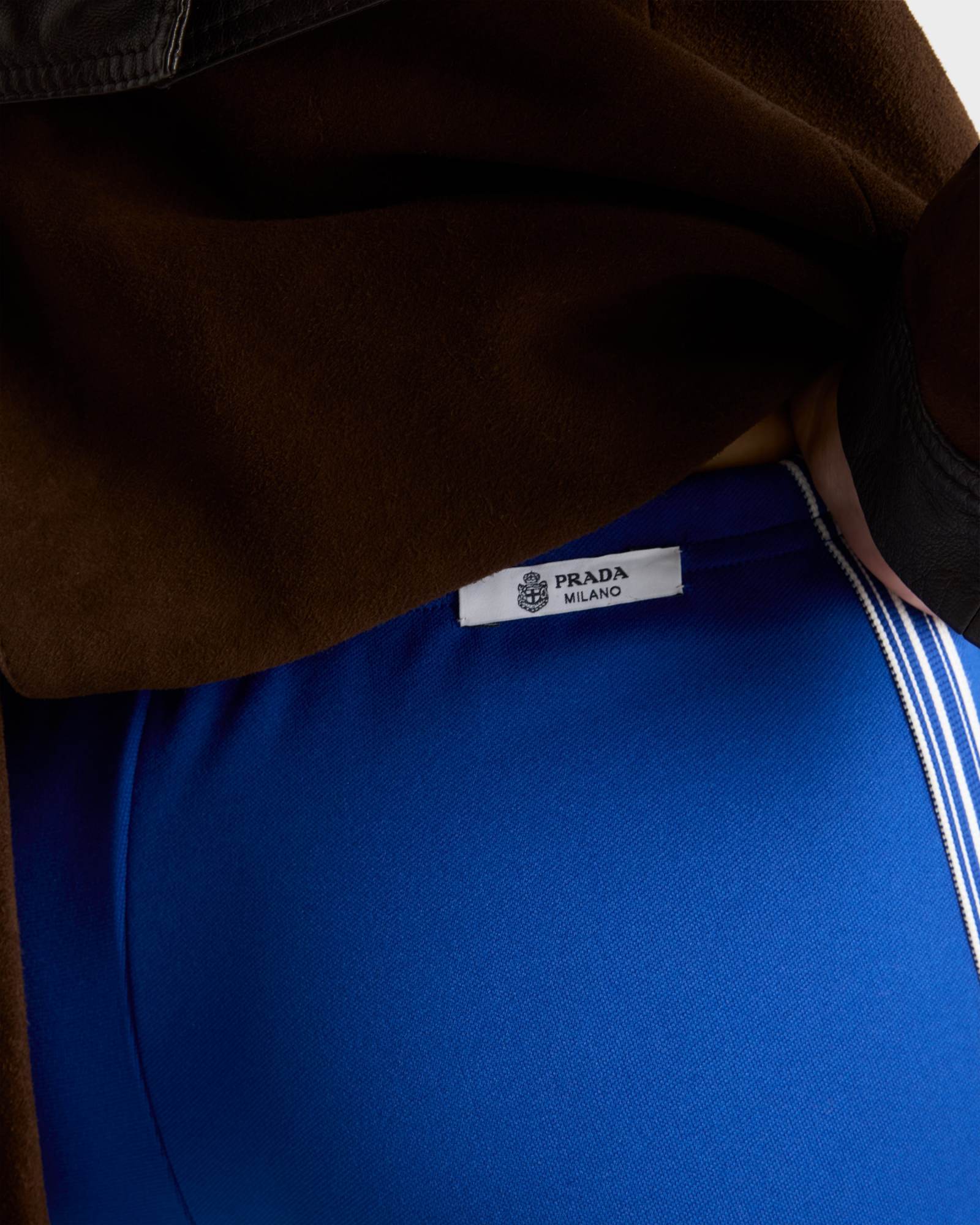 Prada Fleece Leggings In Blue