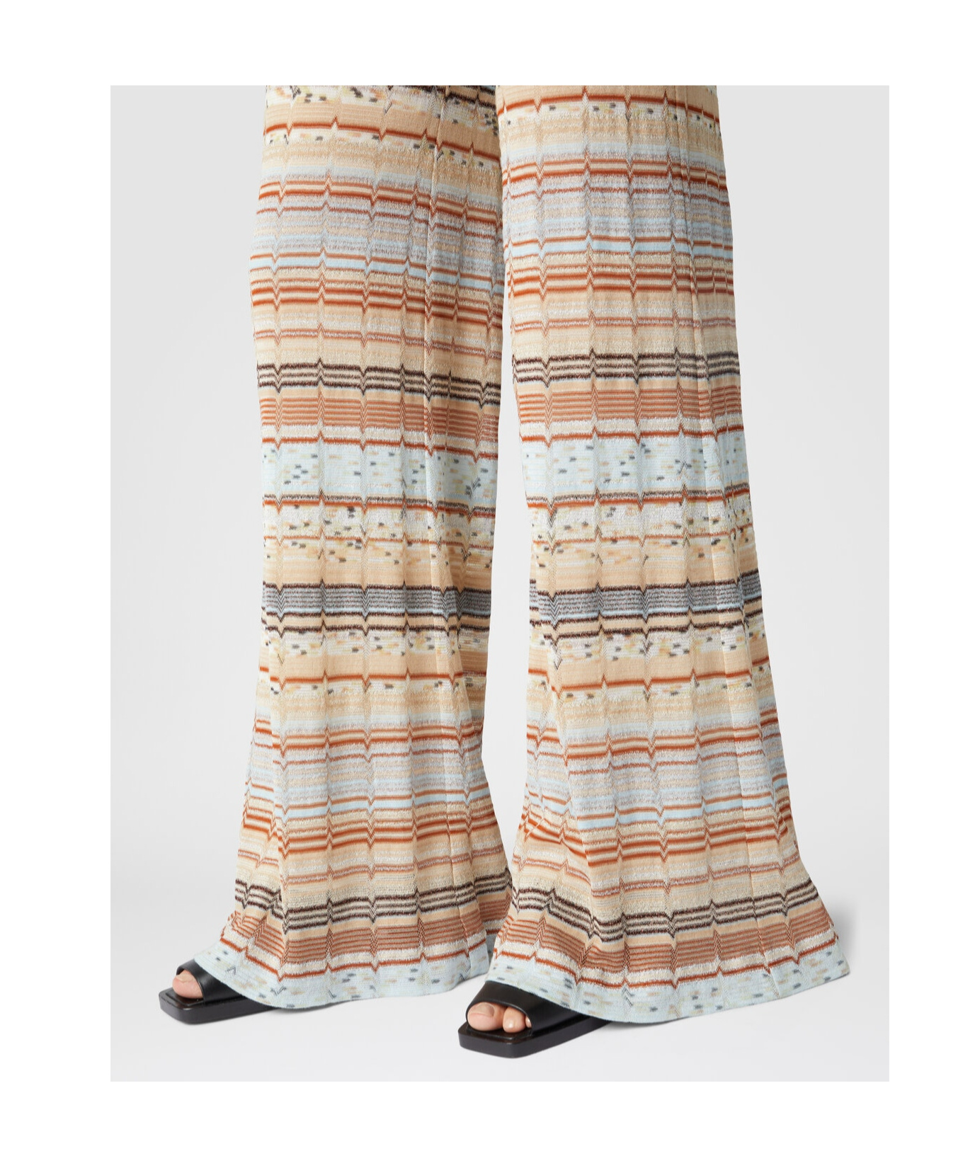 Shop Missoni Striped Palazzo Pants In Nude