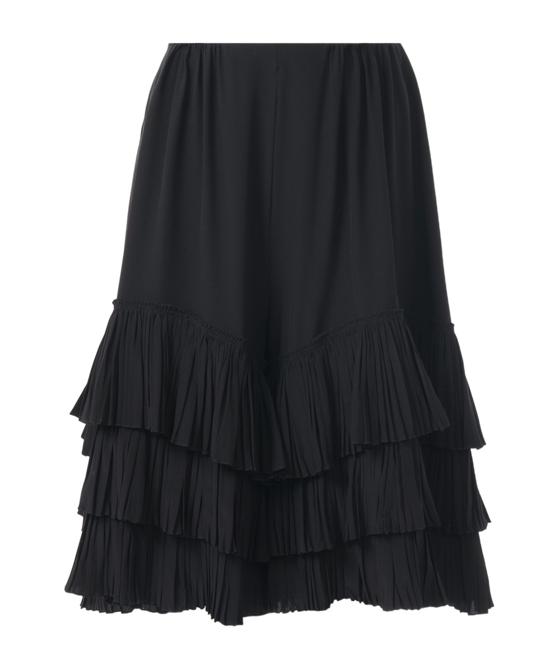 Chloé Short À Volants Superposés En Crêpe De Chine Femme Noir Taille 36 100% Soie In Black