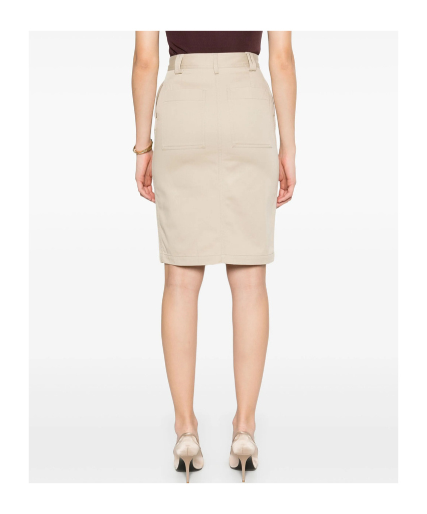 Shop Anine Bing Button-down Skirt In Nude