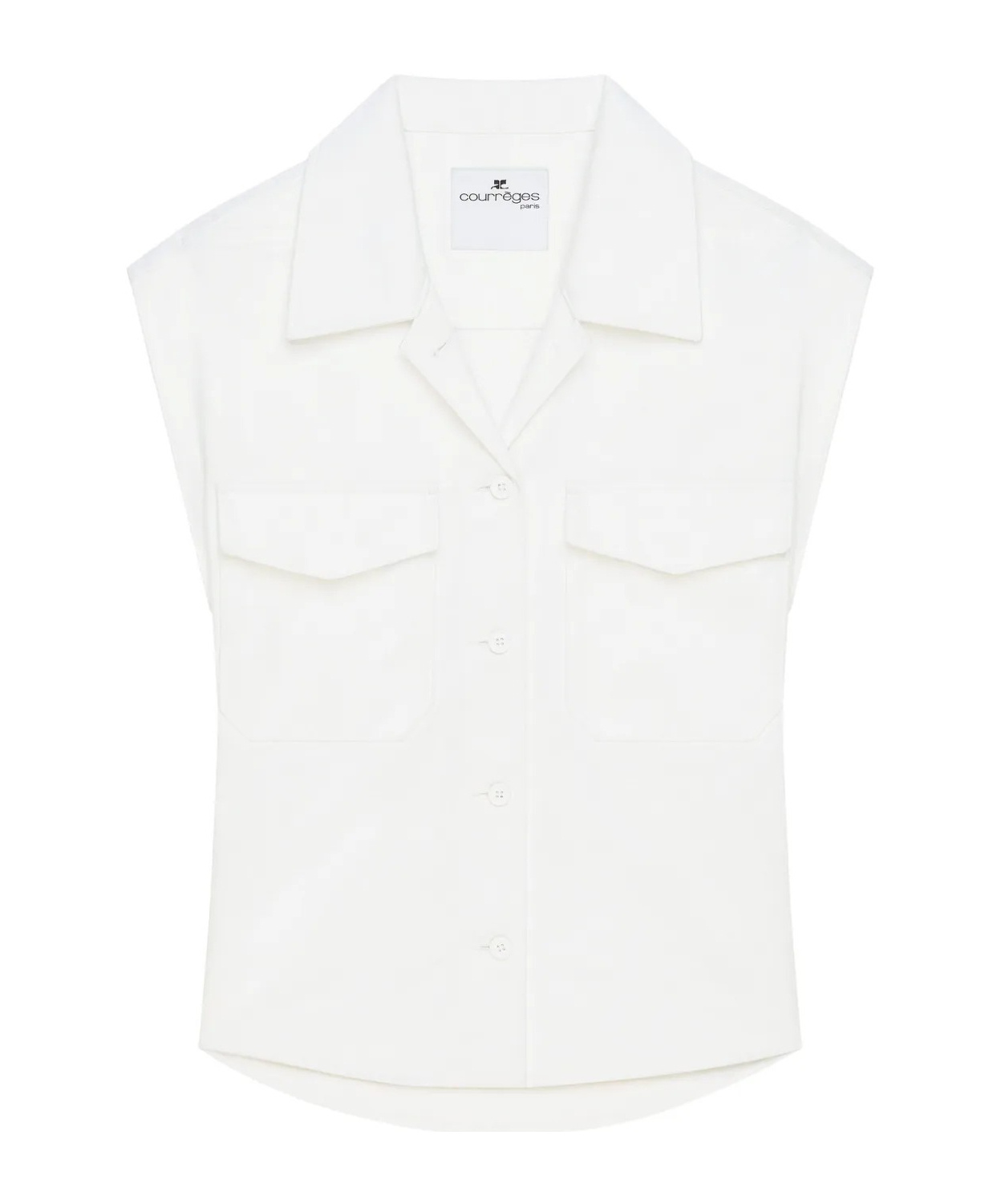 Shop Courrèges Sleeveless Shirt In White