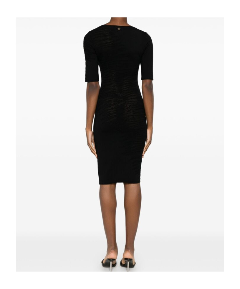 Roberto Cavalli Openwork-areas Mini Dress In Black