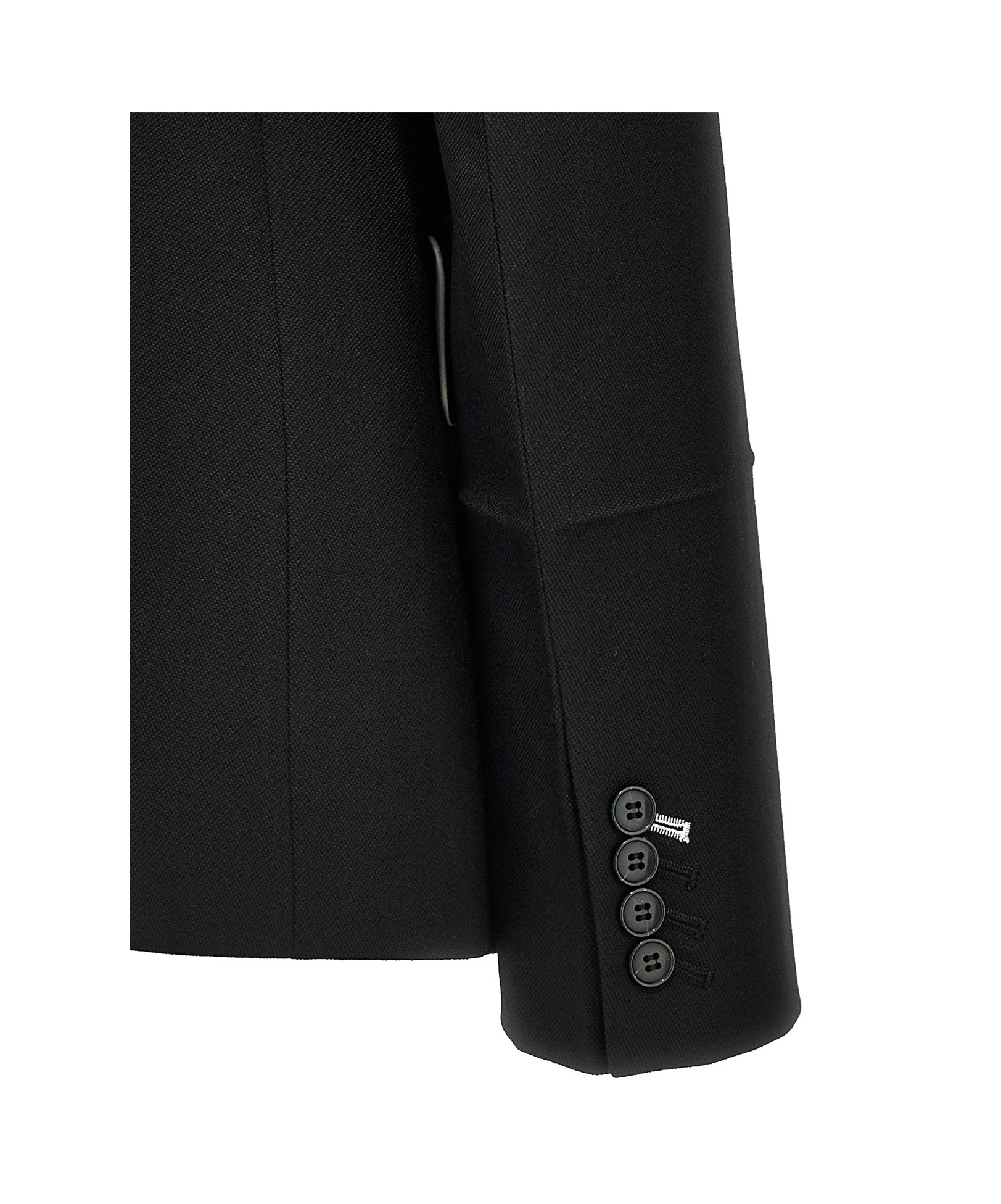 Victoria Beckham Backless Single-breasted Shrunken Collarless Jacket In Black