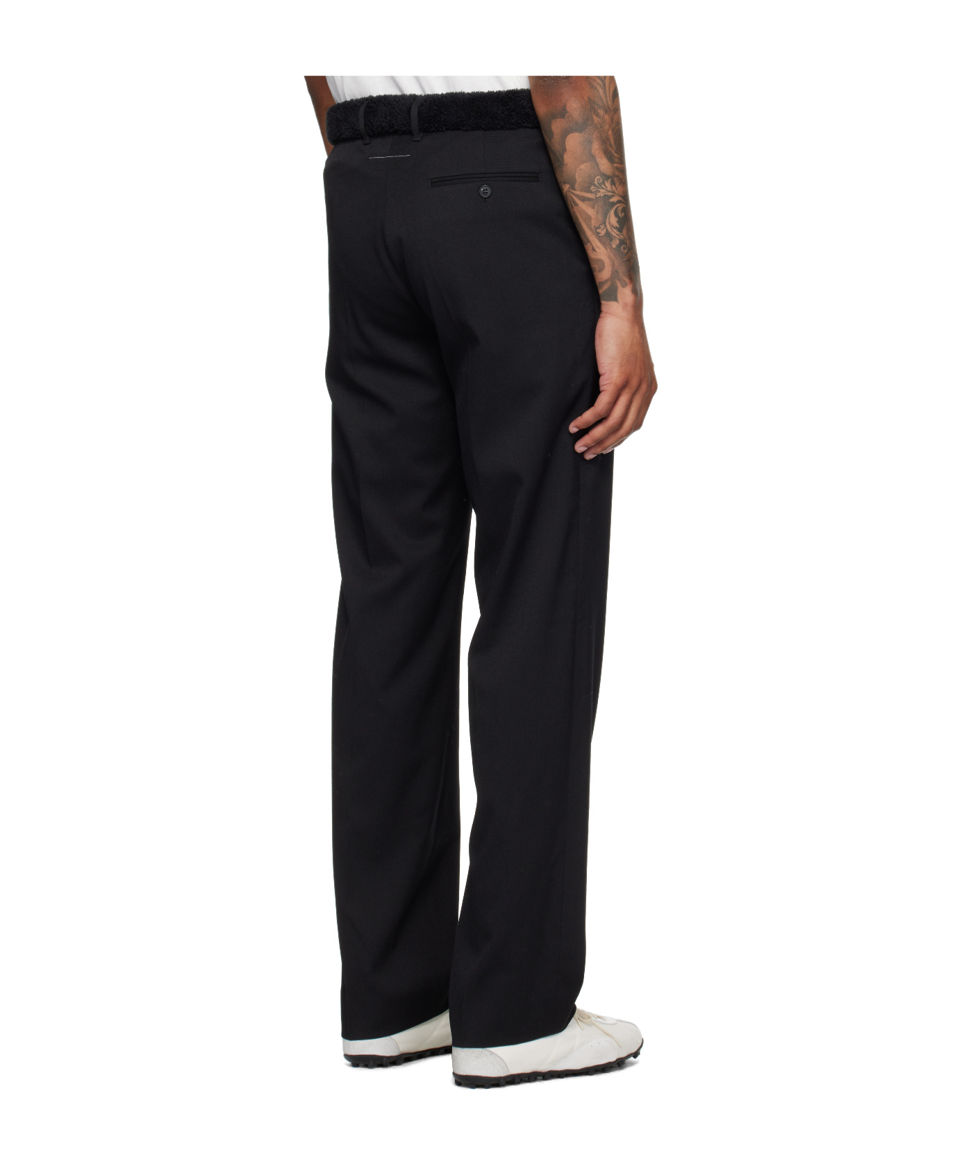 Mm6 Maison Margiela Belt Loops Slacks In Black