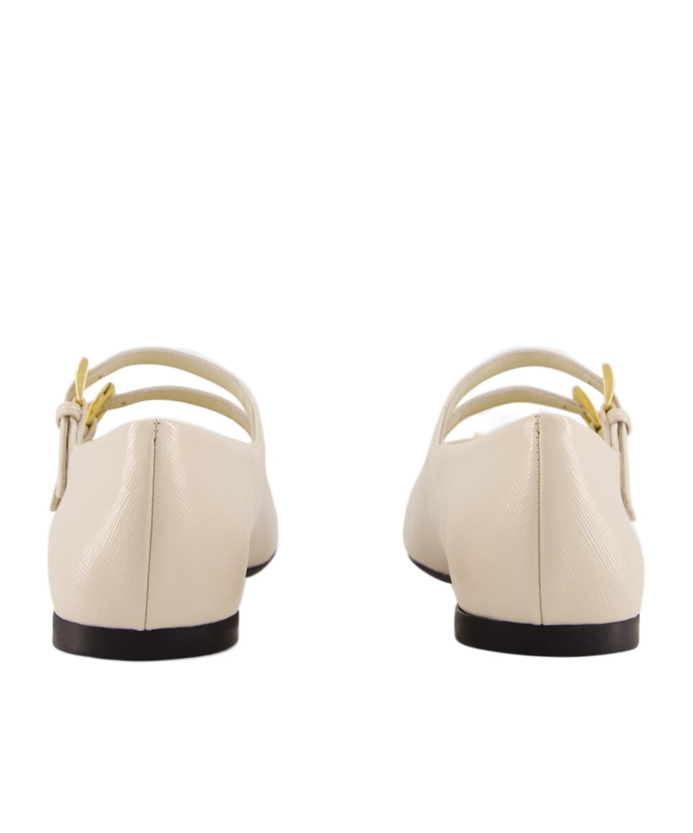 Prada Double Strap Ballet Flats Flat Shoes White In White