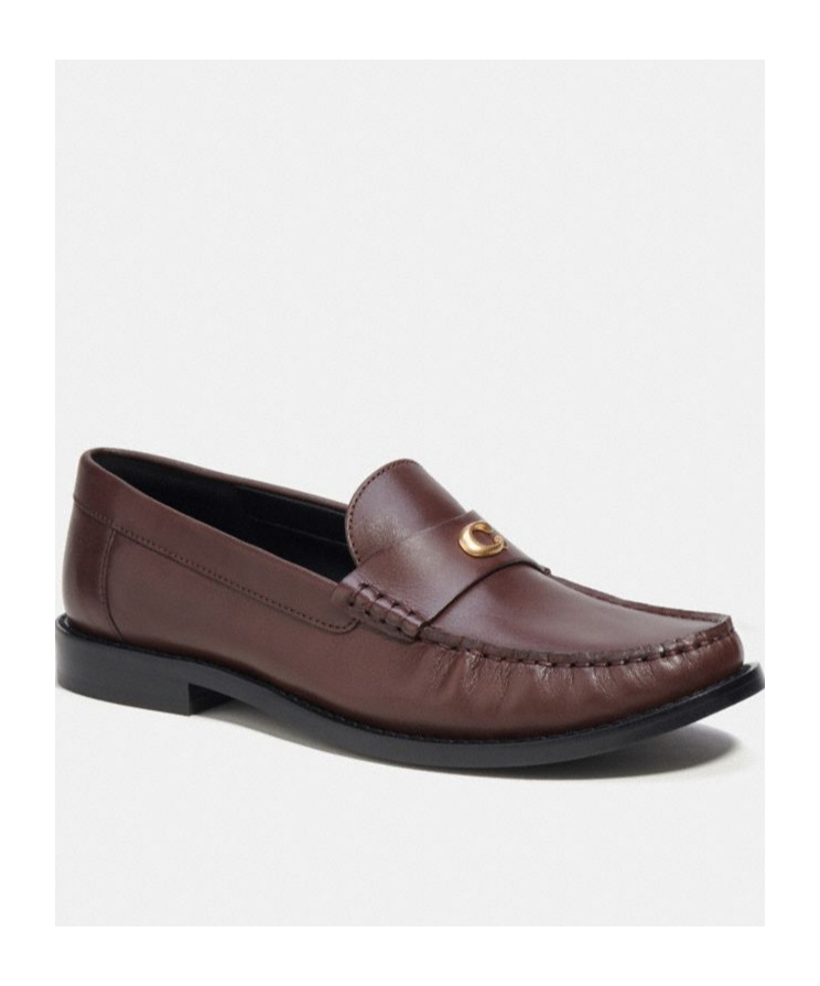 Shop Coach Jolene Leather Loafers In Red
