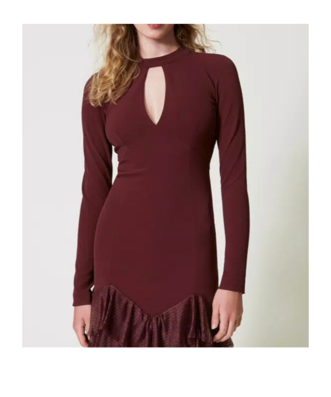 TWINSET PLEATED TULLE FLOUNCES MINI DRESS