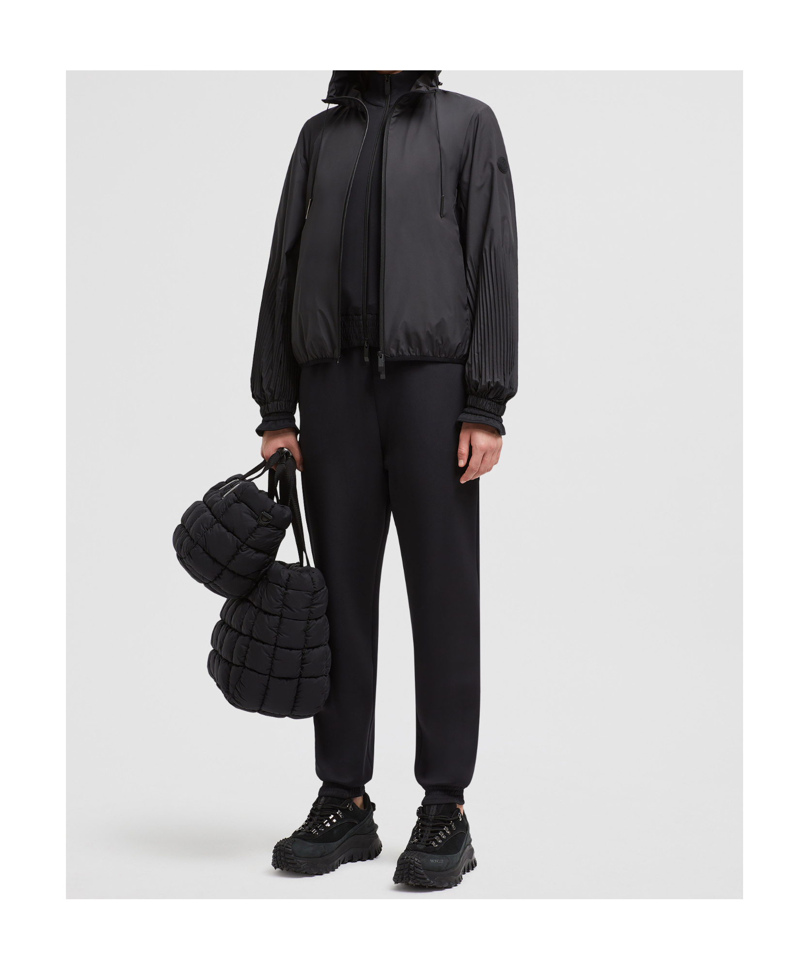 Moncler Track Pants In Tech Fabric In Black