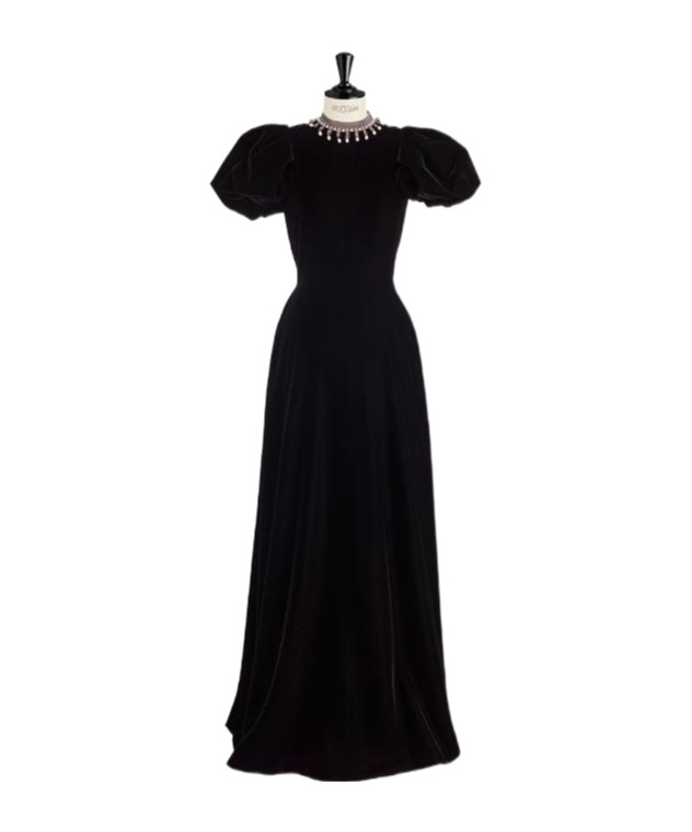 Dior Embroidery Long Dress In Black