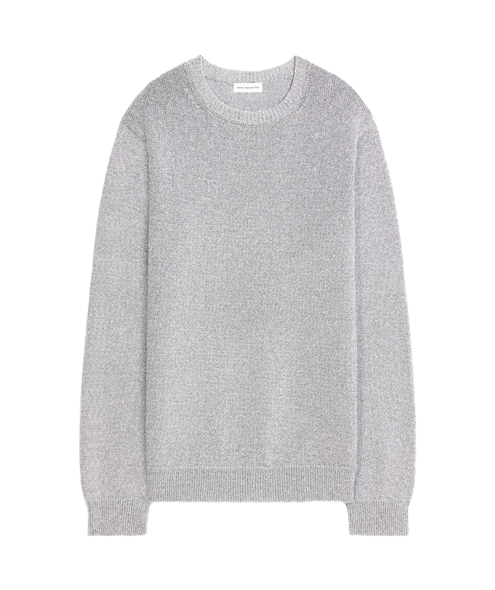 Dries Van Noten Metallic-threaded Sweater In Gray