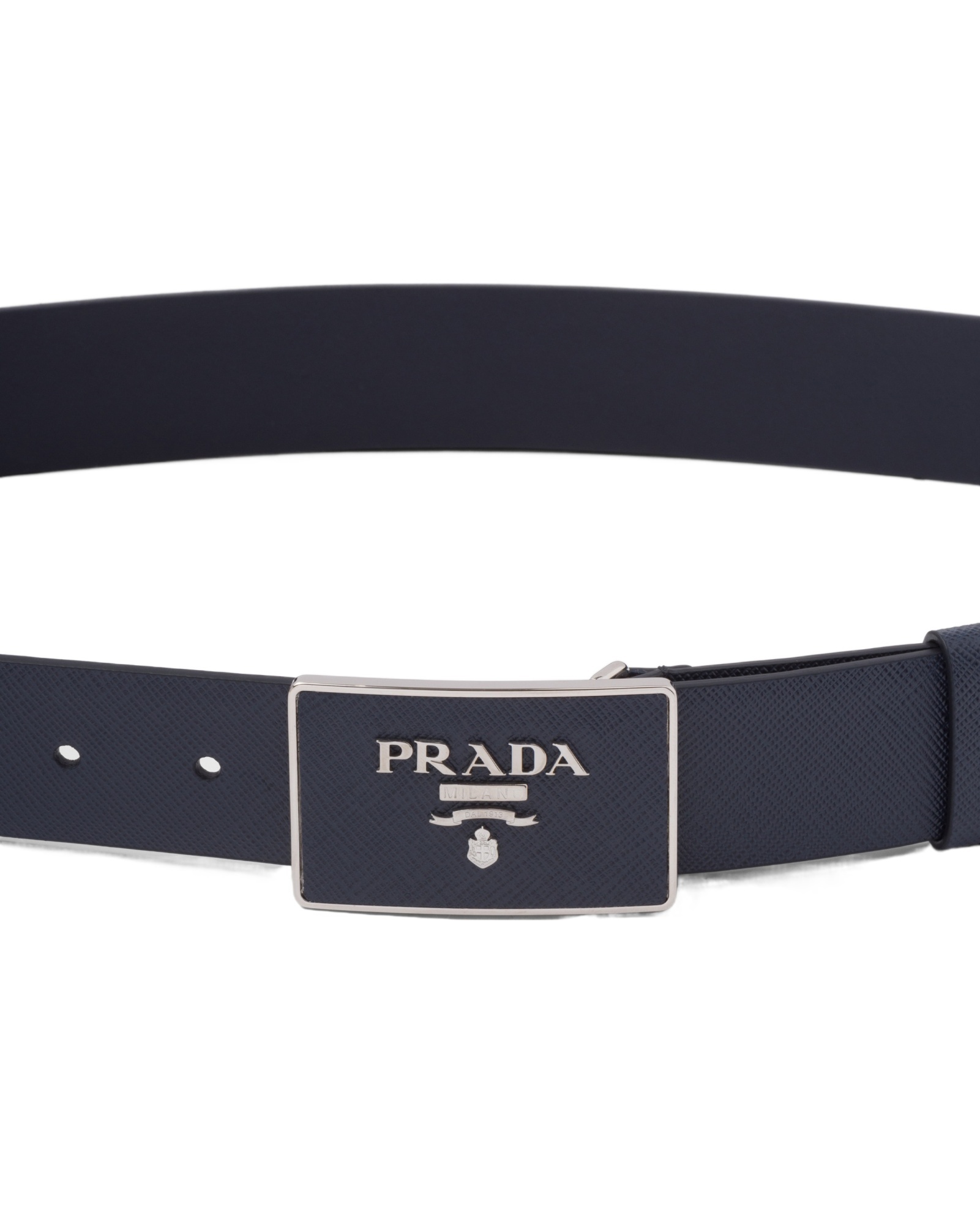 Prada Saffiano Leather Belt In Blue