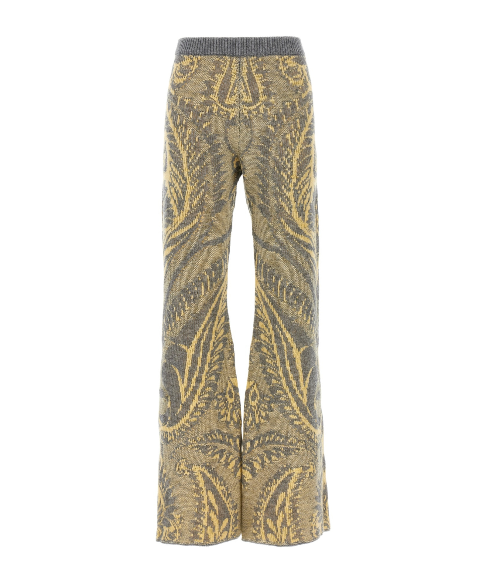Shop Etro Paisley Intarsia Flared Trousers In Nude