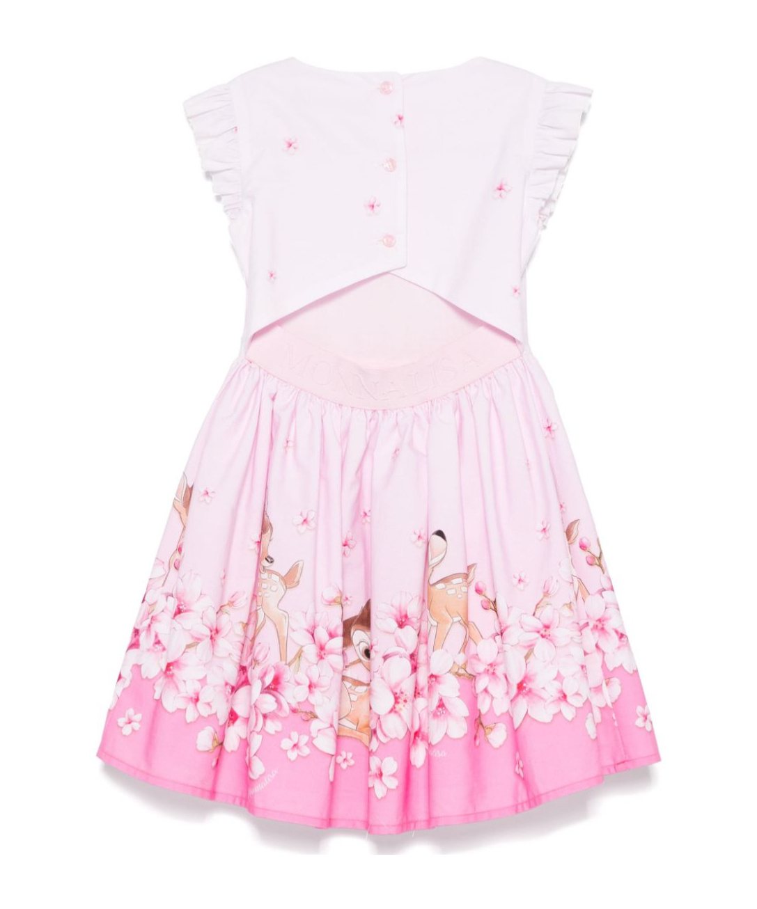 Monnalisa X Disney Bambi-print Dress In Pink