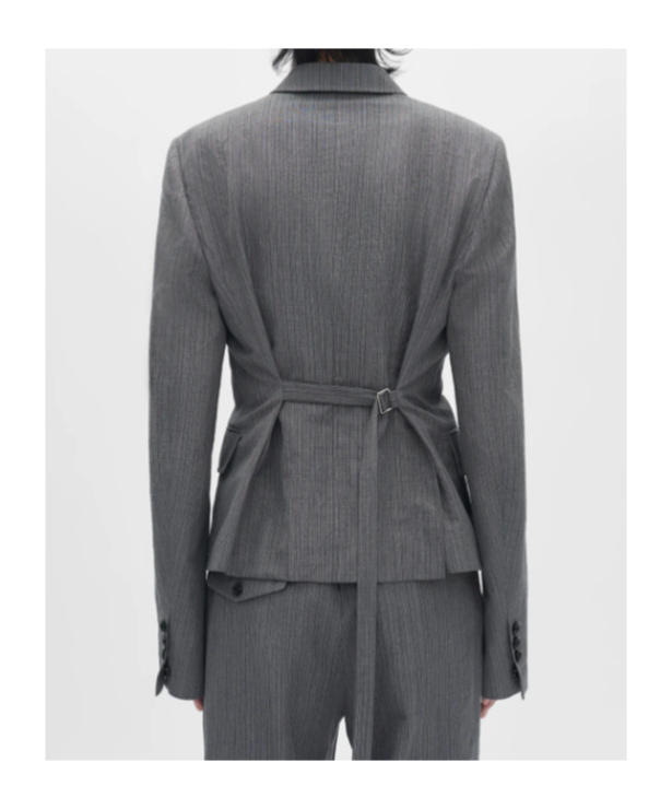 Ann Demeulemeester Reinier Slim Fit Deconstructed Jacket In Gray