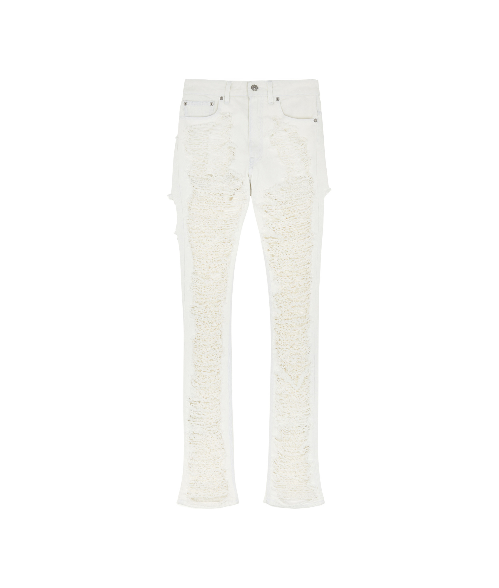 Mm6 Maison Margiela Shredded Jeans In White