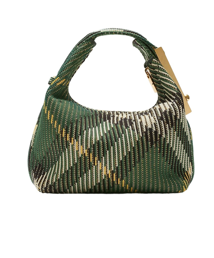 Shop Burberry Micro Peg Shoulder Bag In Green