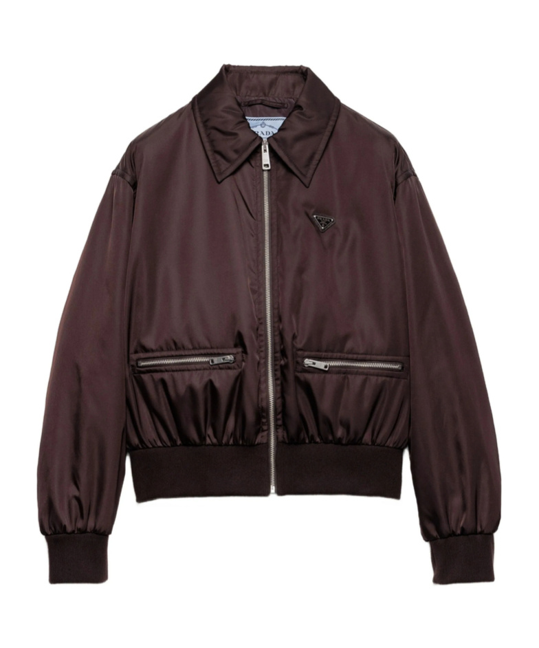 Prada Long Sleeve Casual Jacket In Brown
