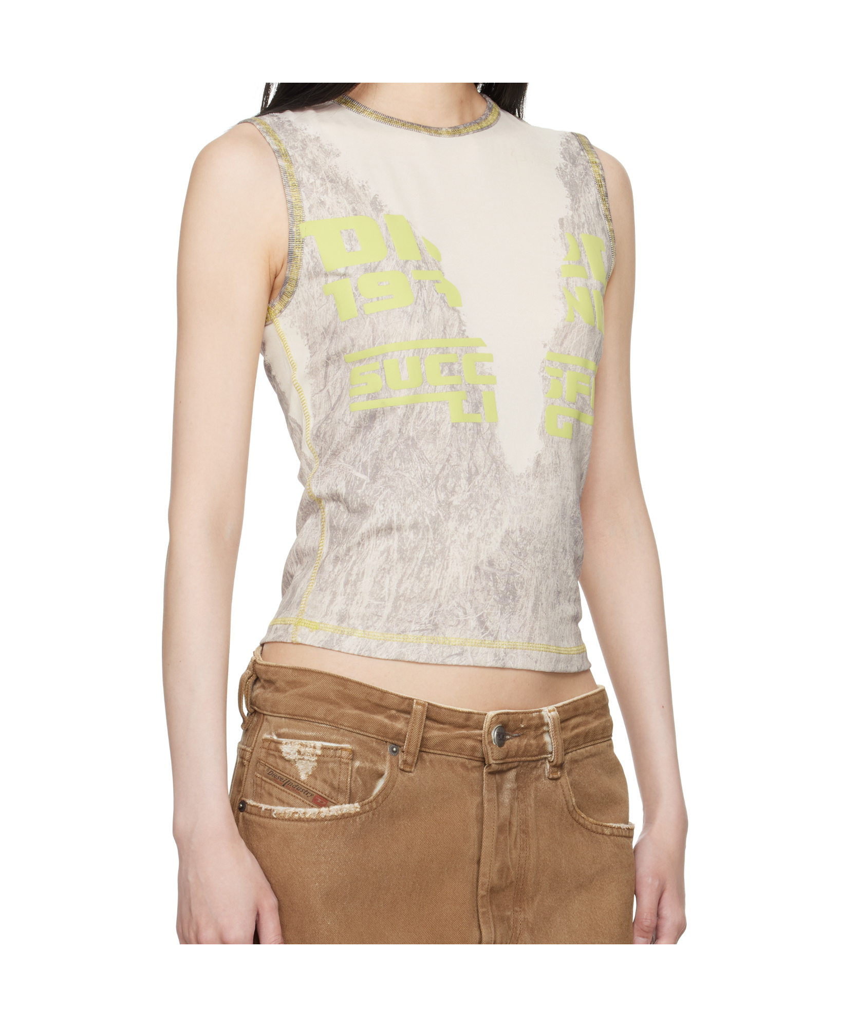 Diesel Round-neck Vest In Nude
