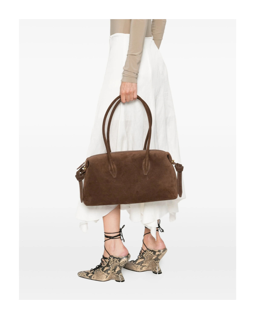 Yuzefi Brioche Shoulder Bag In Brown
